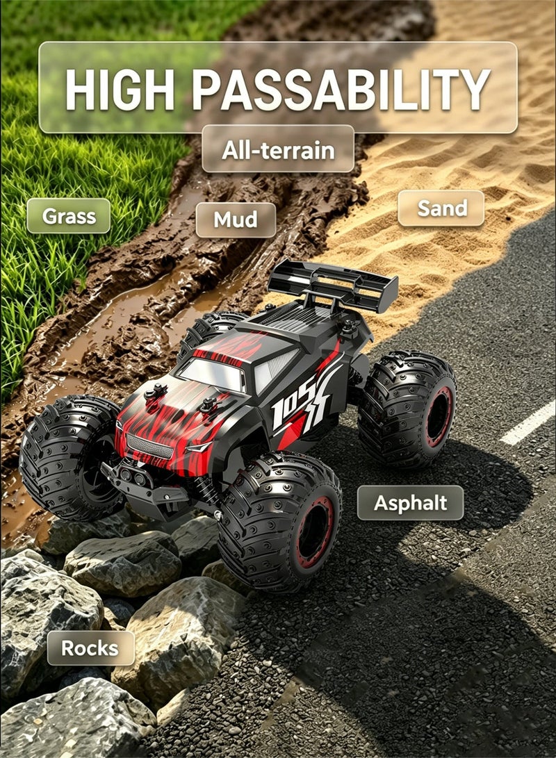 JJRC Waterproof Monster RC Trucks for Boys, 2.4G Amphibious Rc Car, 1:16 Scale All-Terrain Rc Boat for Boys & Adults, 4WD, 2 Rechargeable Batteries, Perfect 4-12 Year Old Boy Toys Gifts-Black - Image 2