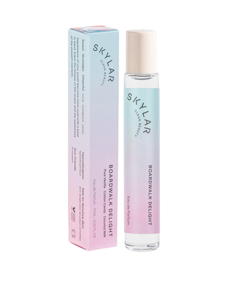 Skylar Boardwalk Delight Eau de Parfum - Hypoallergenic & Clean Perfume for Women & Men, Vegan & Safe for Sensitive Skin - Notes of Cotton Candy, Vanilla & Coconut Milk - 10mL /0.33 Fl oz - Image 1