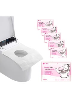 Generic 50 Pcs Flushable Disposable Toilet Seat Cover Set, Biodegradable Water-soluble Raw Wood Pulp, Toilet Seat Cover, White  - Image 1