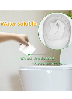 Generic 50 Pcs Flushable Disposable Toilet Seat Cover Set, Biodegradable Water-soluble Raw Wood Pulp, Toilet Seat Cover, White  - Image 4