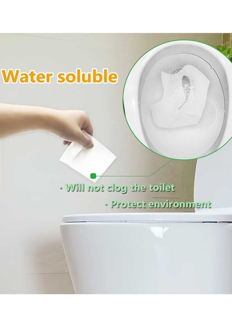 Generic 50 Pcs Flushable Disposable Toilet Seat Cover Set, Biodegradable Water-soluble Raw Wood Pulp, Toilet Seat Cover, White  - Image 4