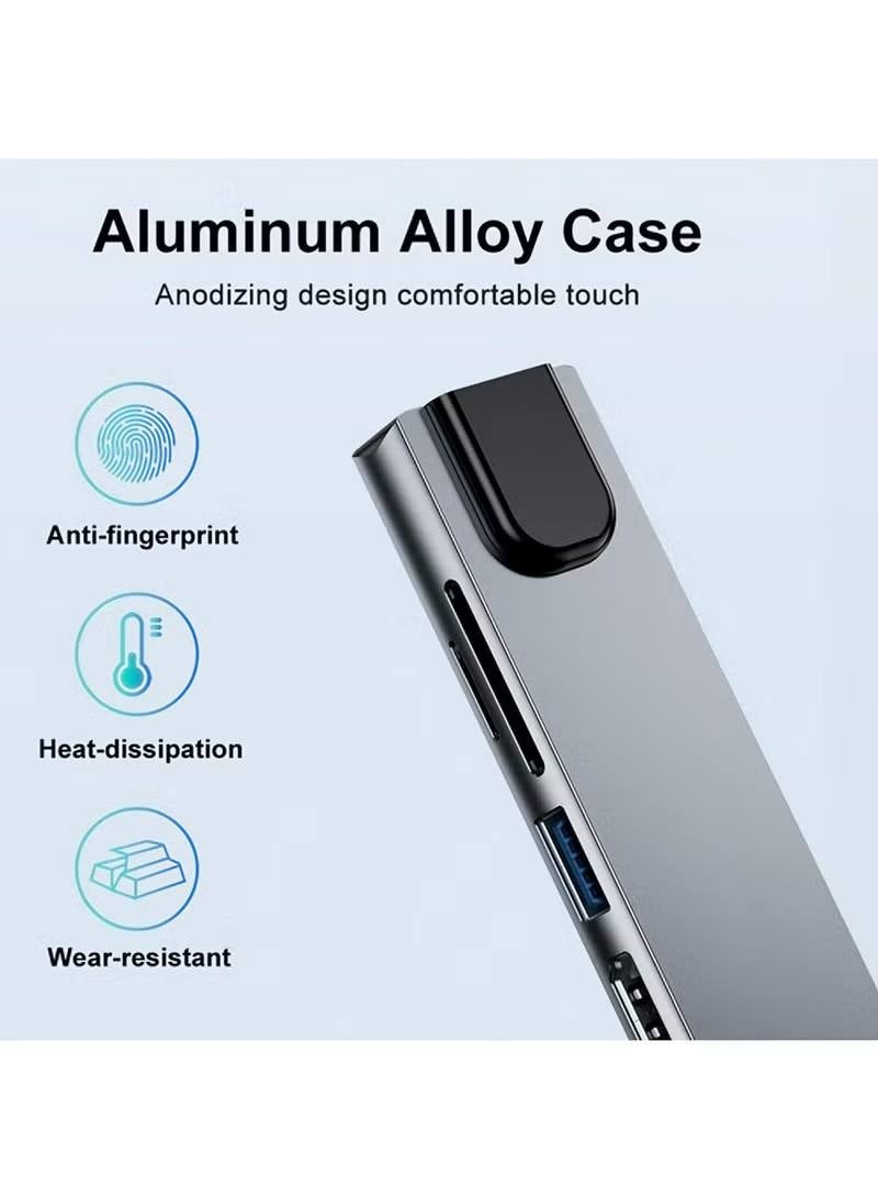 USB C Hub Ethernet HDMI 4K Adapter 8-in-1 Multiport Dock USB-C to RJ45 Ethernet USB 3.0 SD/TF Card Reader 87W PD Charging Port Dongle Compatible with MacBook Pro/Air and Type C Windows Laptop - Image 4