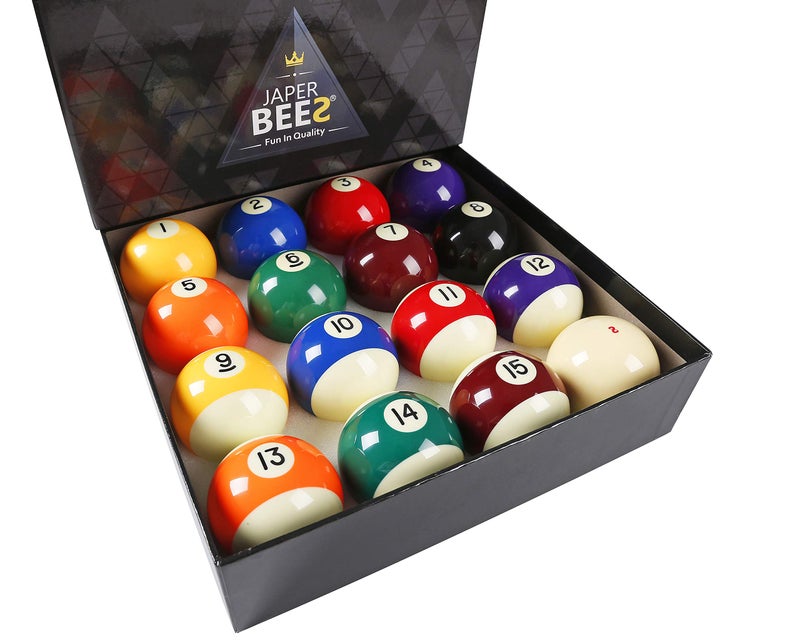 JAPER BEES Pool Balls Billiard Balls Pool Table Balls Set Regulation Size Classic Pro and Marble (Premium) - Image 1