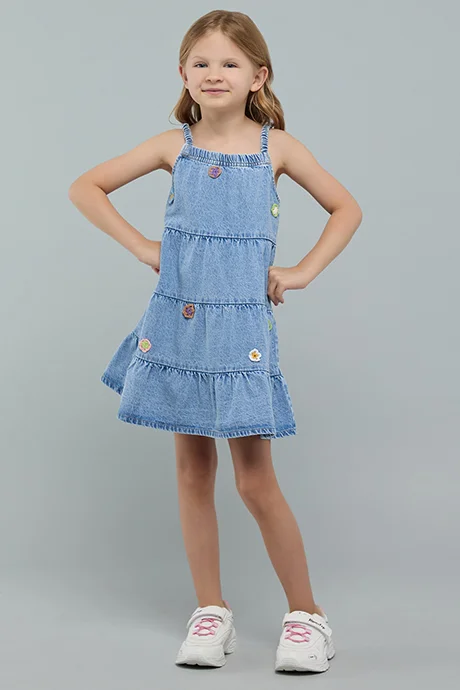R&B Appliqued Strappy Tiered Dress