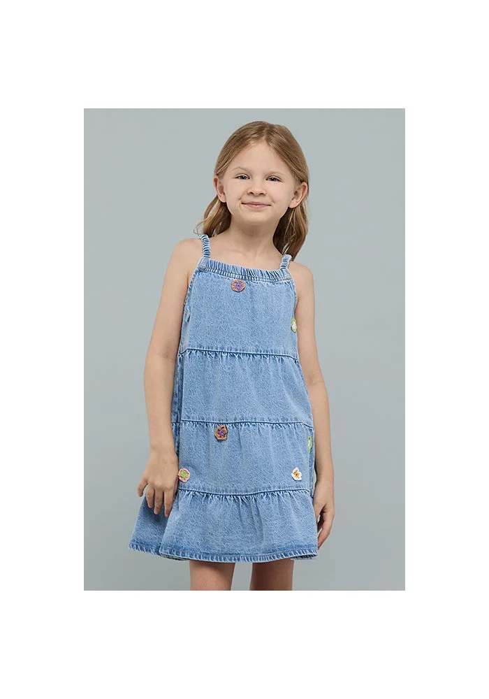 أر أند بي Appliqued Strappy Tiered Dress