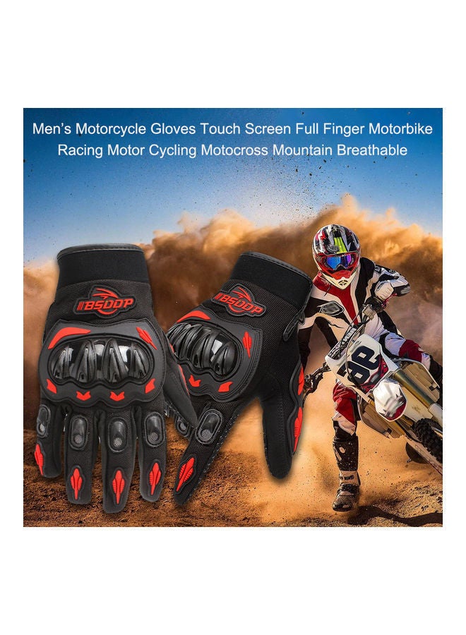 NIBEMINENT Motorcycle Full Finger Gloves Red M - Image 4