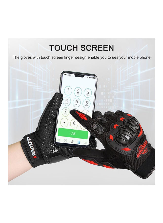 NIBEMINENT Motorcycle Full Finger Gloves Red M - Image 5