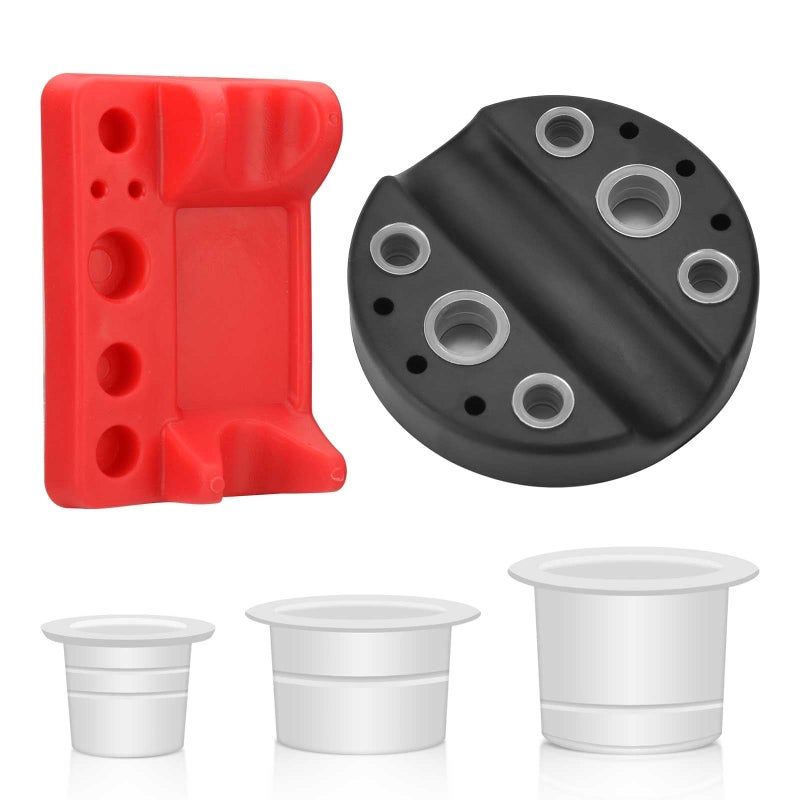 ATOMUS ATOMUS 152pcs Tattoo Ink Caps Kit with 2pcs Cup Holders 150pcs Mixed S M L Tattoo Ink Cups 4 Holes 6 Holes Ink Caps Holder for Tattoo Ink Tattoo Supplies Tattoo Sets