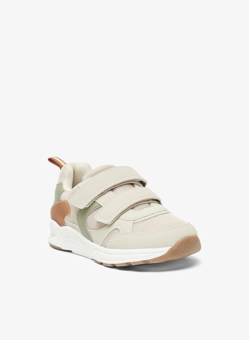 JUNIORS Boys Panelled Sneakers with Hook and Loop Closure - Image 3