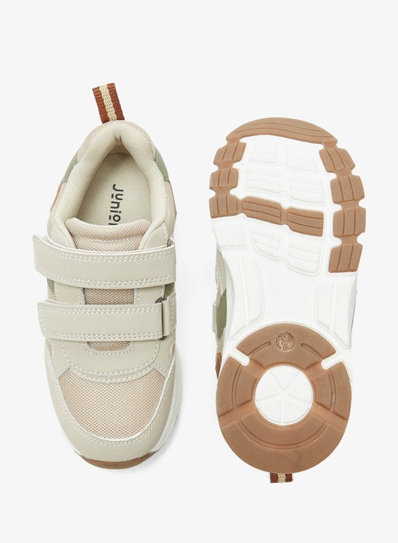 JUNIORS Boys Panelled Sneakers with Hook and Loop Closure - Image 4