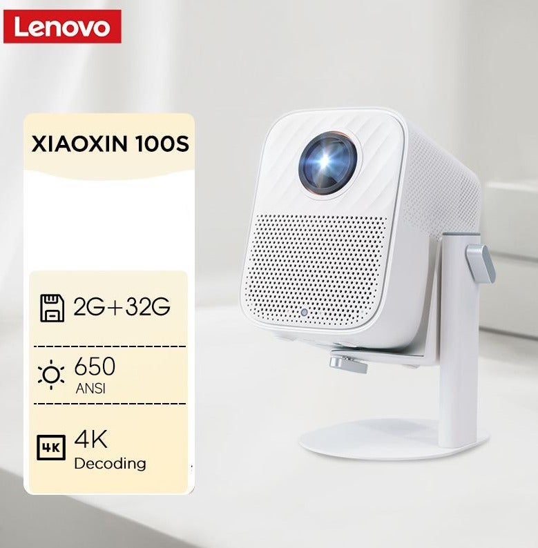 Lenovo Full HD 1080P Portable WIFI Android Home Projector Xiaoxin 100S 2+32G Big Memory 6D Keystone LCD Movie Projector Compatible with Android/iOS/Windows/HDMI/USB/PS4/PS5 for Work and Gaming - Image 1