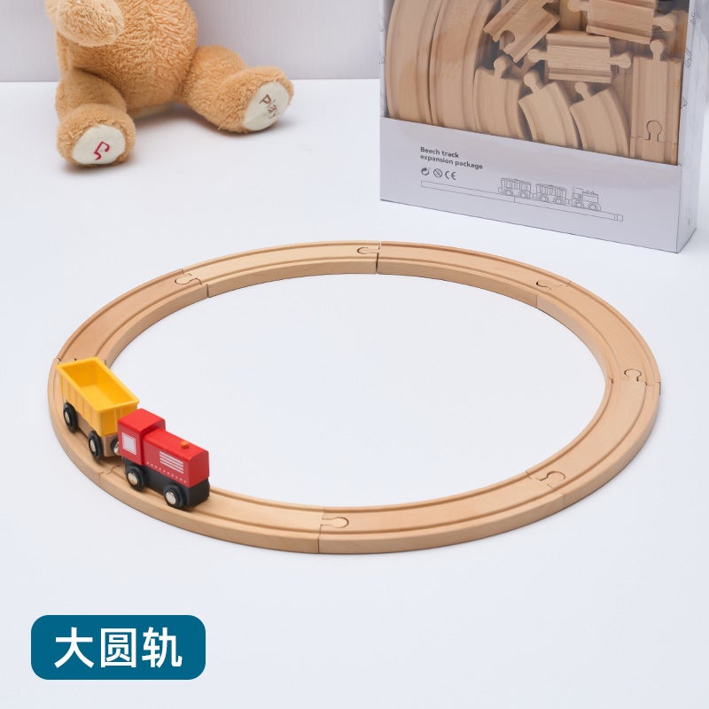 Children'S Wooden Electric Train Track Assembly Building Blocks Diy Accessories Track Expansion Compatible With Thomas Train - Image 3