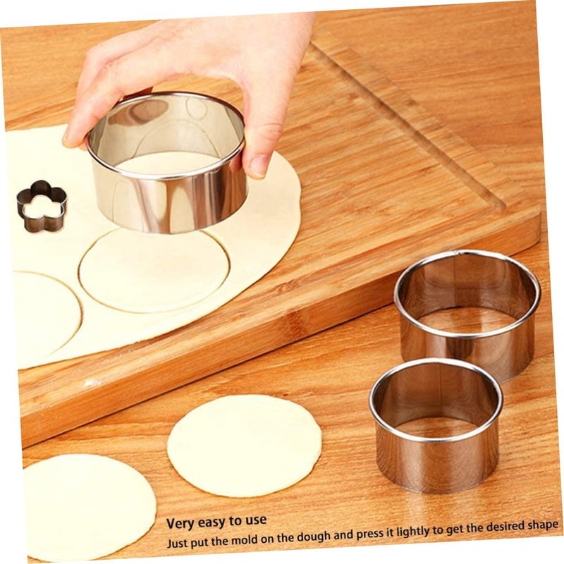 IMIKEYA 4pcs Stainless Steel Mousse Ring Molds Set with Small Large, Square, Triangle Shapes for Cake and Cookie Baking Tools, Sturdy Bakeware for Home Kitchen Use - Image 4