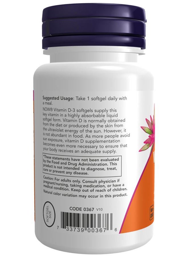 Now Foods, Vitamin D3 2000Iu (Softgels) - Image 3
