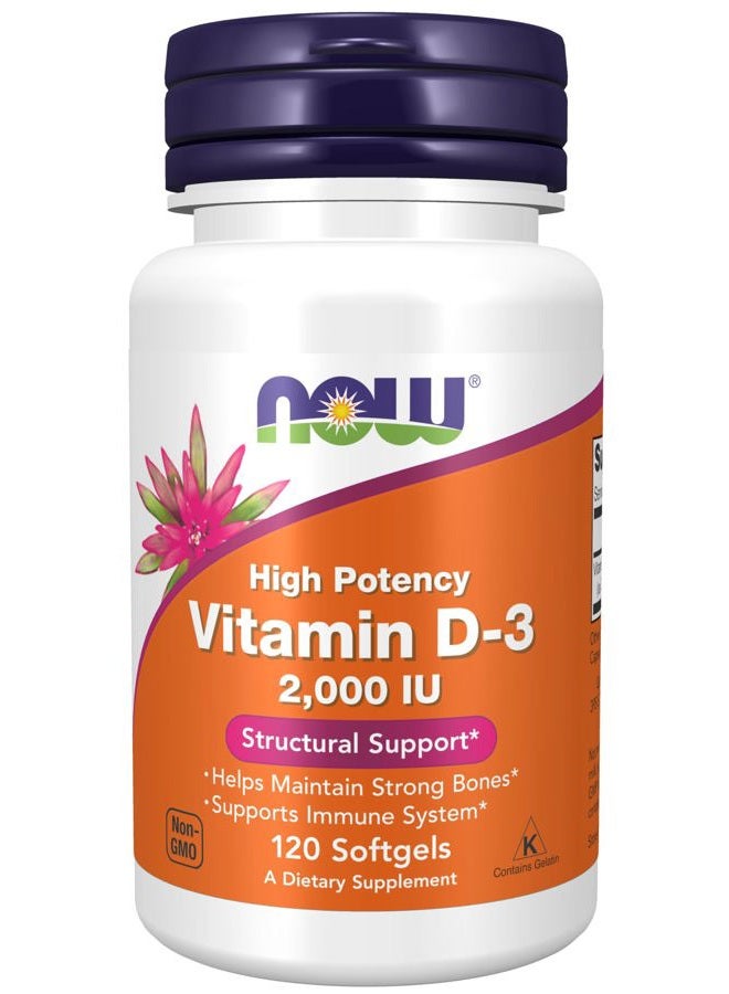 Now Foods, Vitamin D3 2000Iu (Softgels) - Image 1