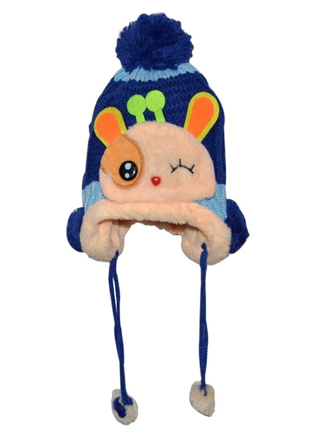 Okara Knit Beanie Cap for Baby, Misaky Winter Warm Kids Girl Blue Warm Hat (1-6 Year Pack of 1)