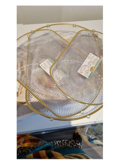 Generic 3 in 1 Acrylic Serving/Decorative Tray with Gold handle, Fruit/Dessert/Drinks/Coffee/Tea Display tray. Transparent,Durable and Beautiful Tray for kitchen,Home,Hotel and Bar (Rectangular)  - Image 3