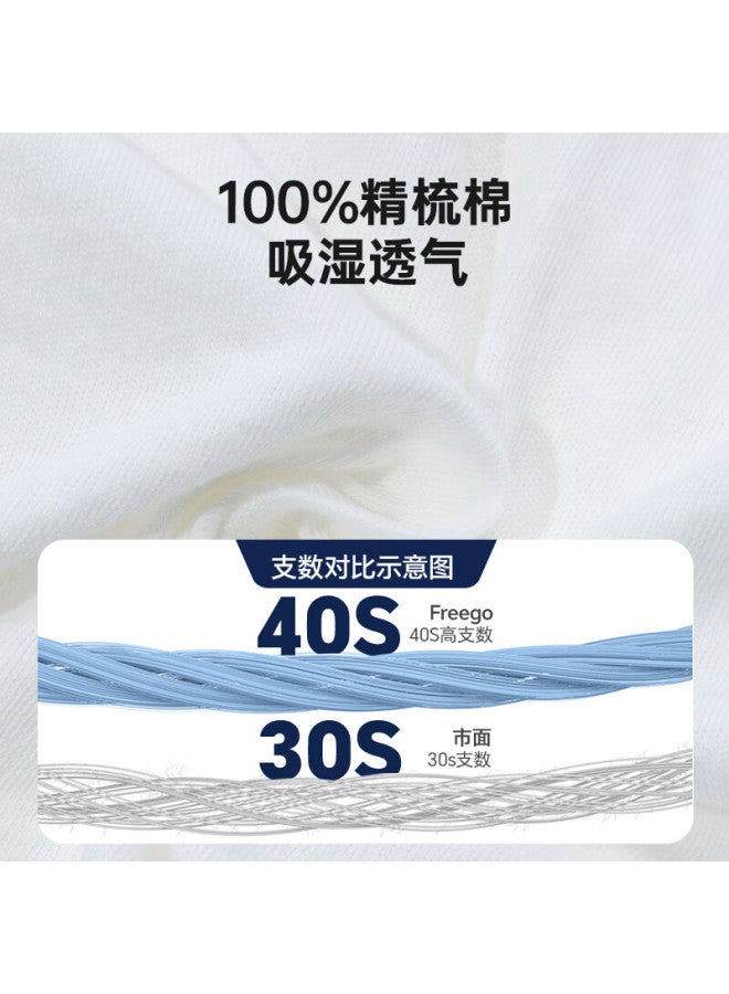 Freego Disposable Men's Boxer Briefs, Pure Cotton, No-wash Sterilized, Travel-friendly, Portable, Daily Disposable, Plus Size, 9 Pieces, White, 3XL