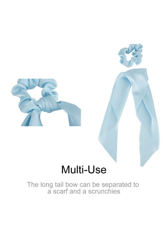 Blubby 6 Pcs Chiffon Floral Hair Scarf Scrunchies - Fashionable Ponytail Holders for Women & Girls with Ribbon Tails - Versatile Hair Ties for Various Occasions - Image 4