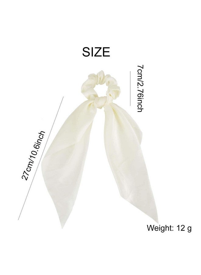 Blubby 6 Pcs Chiffon Floral Hair Scarf Scrunchies - Fashionable Ponytail Holders for Women & Girls with Ribbon Tails - Versatile Hair Ties for Various Occasions - Image 3