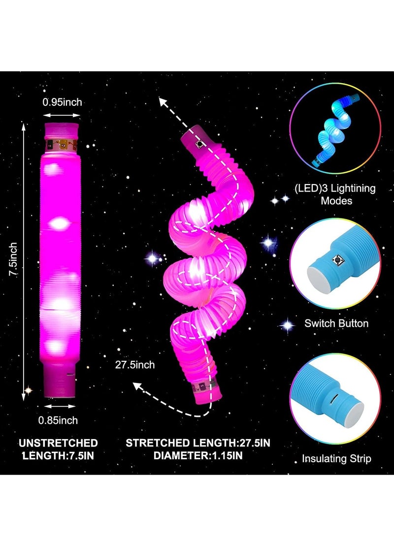 قبو سحري Pop It Glow Sticks Led Tube For Party Favors For Kids Birthday -12Pcs Return Gifts For Kids Birthday Toys For Kids Boys Girls/Glow Sticks Sensory Tubes/Led Glow Stick/Glow in The Dark Pop Goodie Bag - Image 3