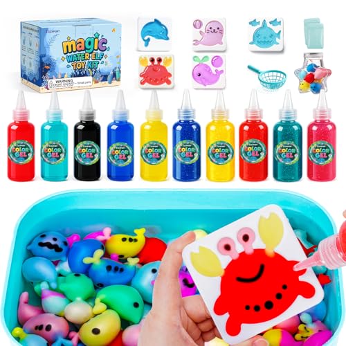 Teexpert Magic Water Elf Toy Kit Art and Crafts for Kids Girls Boys Ages 3 4 5 6 7 8 9 10 11 12 DIY Craft Toy Birthday to Make Aqua Fairy Squishy Water Pets - Image 1