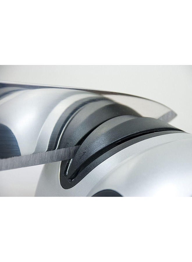 ال سي مبراة سكاكين كهربائية ذات مرحلتين، آلة شحذ احترافية لسكاكين المطبخ، أداة شحذ شفرة سريعة وآمنة وفعالة - Image 2