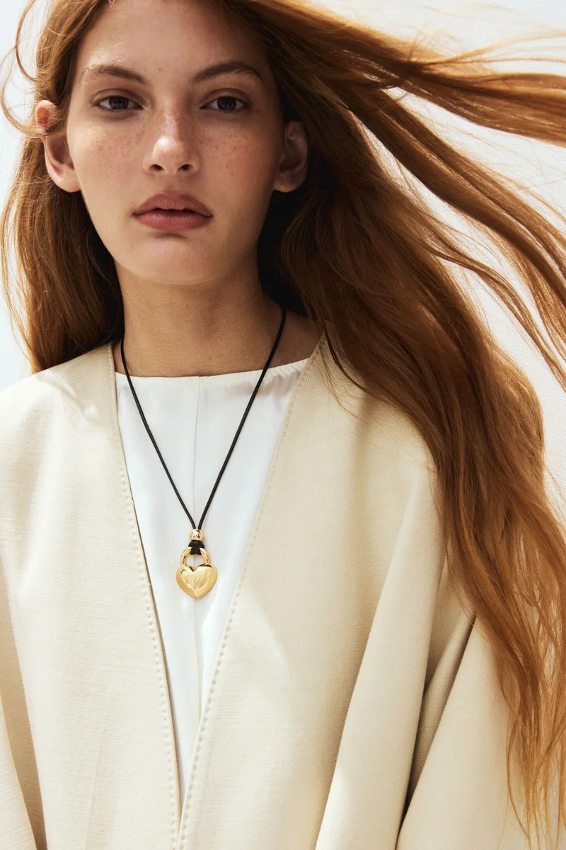 H&M Heart-pendant cord necklace