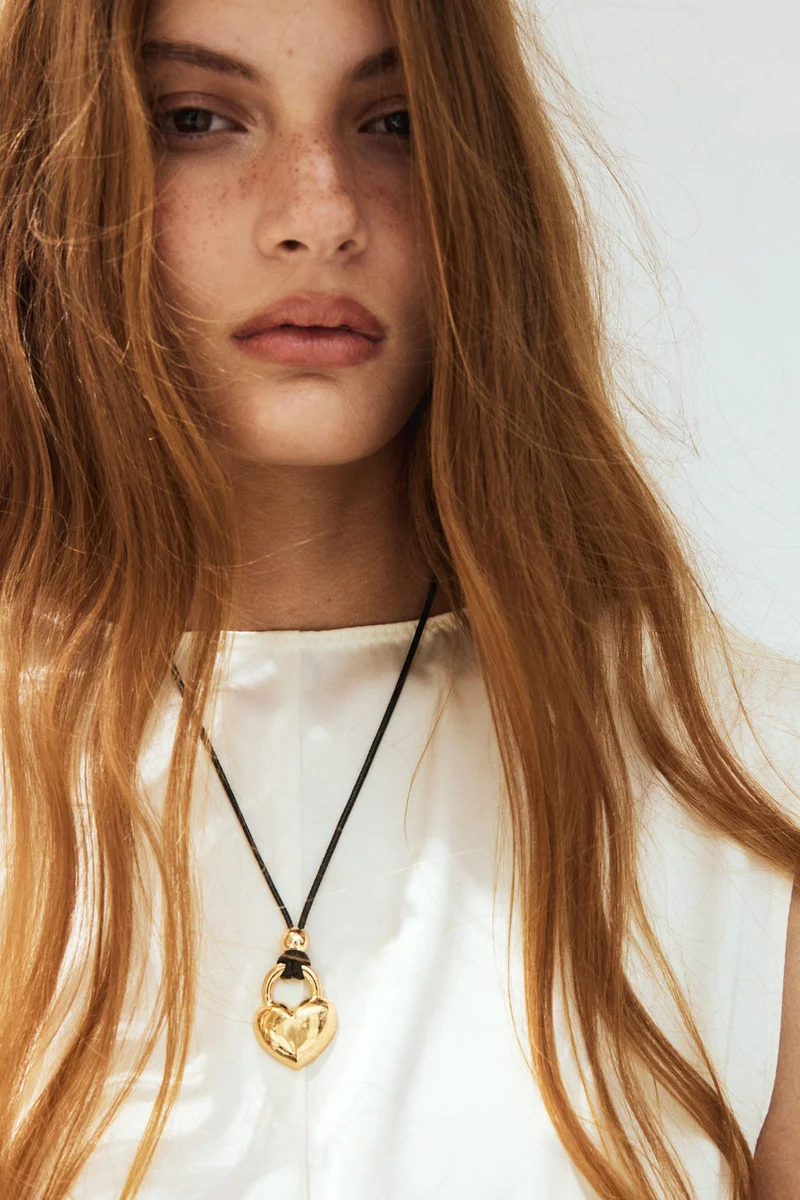 H&M Heart-pendant cord necklace