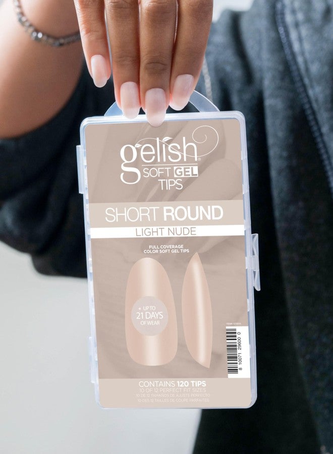 Gelish Nude Soft Gel™ Tips Press on Nails Extension - Light Nude Short Round, 120 Count - Image 5