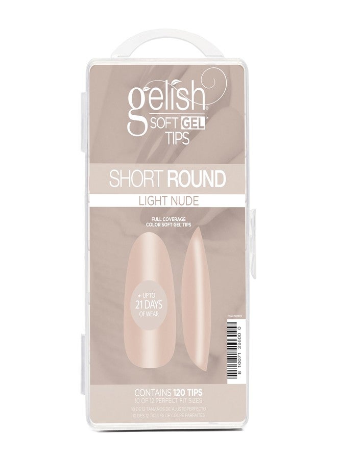 Gelish Nude Soft Gel™ Tips Press on Nails Extension - Light Nude Short Round, 120 Count - Image 1