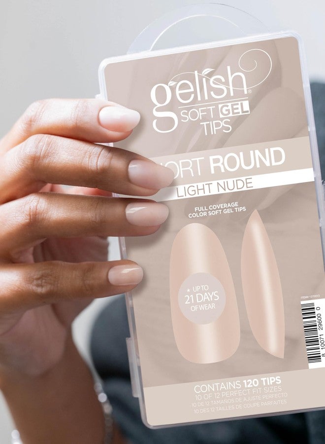 Gelish Nude Soft Gel™ Tips Press on Nails Extension - Light Nude Short Round, 120 Count - Image 4