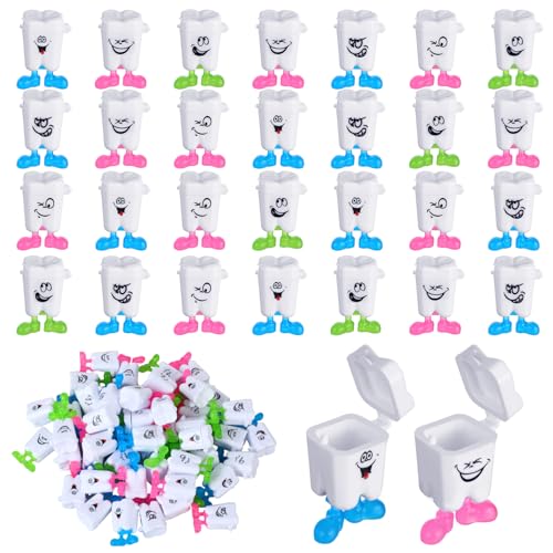 Yaomiao 30 Pcs Teeth Storage Box Lovely Baby Milk Tooth Holder Organizer Container Saver Save Box with Expression Case Gift for Kids Lost Teeth Child Keepsake Children - Image 1