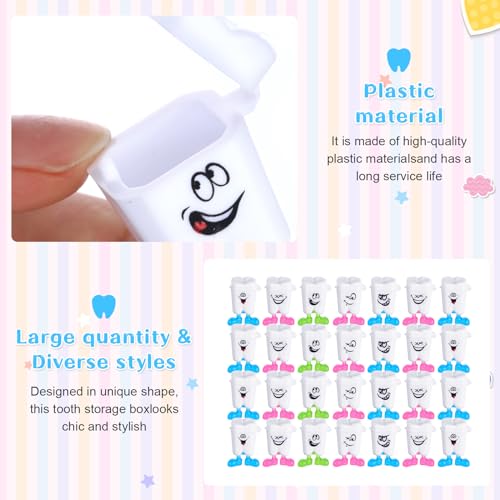 Yaomiao 30 Pcs Teeth Storage Box Lovely Baby Milk Tooth Holder Organizer Container Saver Save Box with Expression Case Gift for Kids Lost Teeth Child Keepsake Children - Image 3