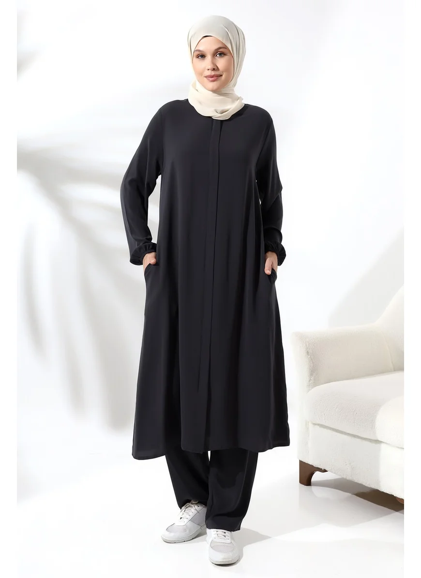 İhvan Ikhwan Women's Hajj and Umrah Outfit Hijab Two Piece Set Black