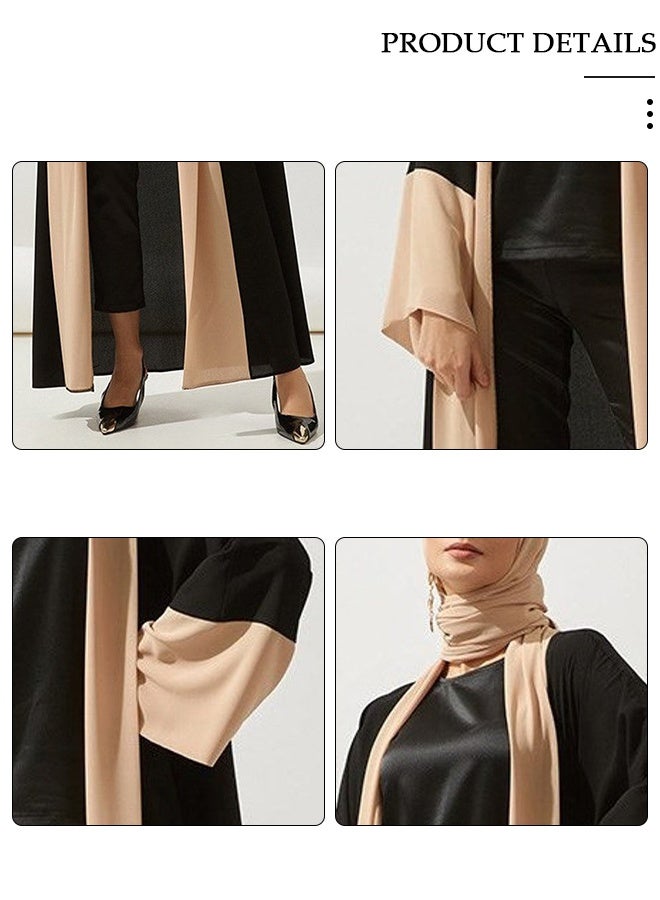 DUNISO Women's Chiffon Abaya Muslim Prayer Clothes Islamic Maxi Kaftan Elegant Loose Cardigan Islamic Kaftan - Image 2