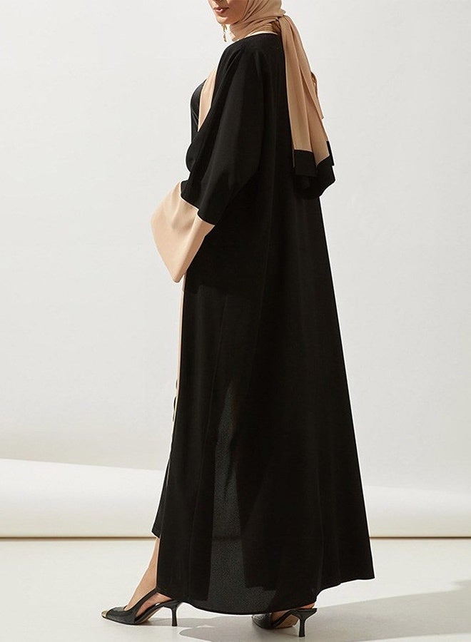 DUNISO Women's Chiffon Abaya Muslim Prayer Clothes Islamic Maxi Kaftan Elegant Loose Cardigan Islamic Kaftan - Image 5