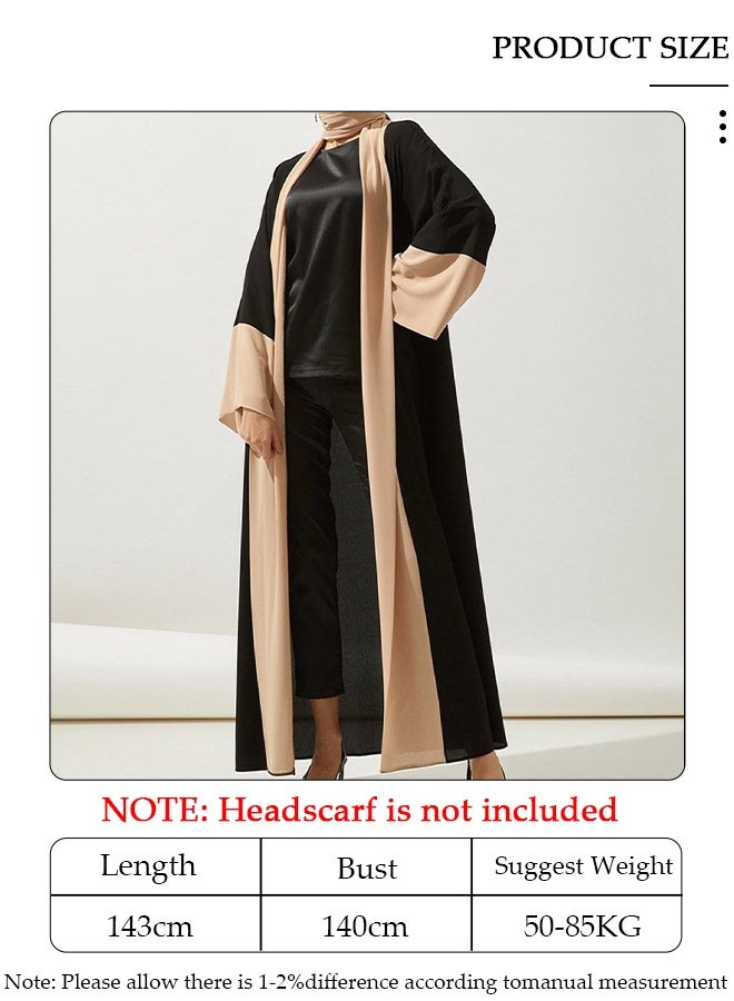 DUNISO Women's Chiffon Abaya Muslim Prayer Clothes Islamic Maxi Kaftan Elegant Loose Cardigan Islamic Kaftan - Image 3