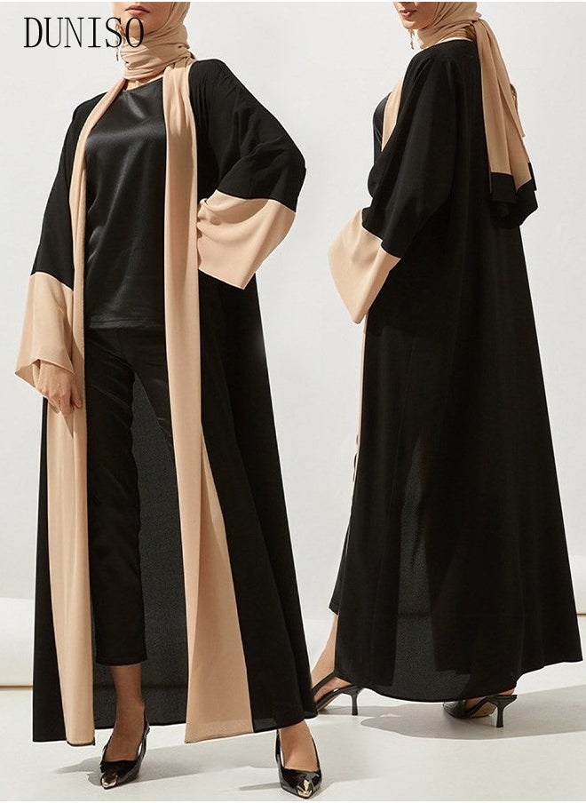DUNISO - Women's Chiffon Abaya Muslim Prayer Clothes Islamic Maxi Kaftan Elegant Loose Cardigan Islamic Kaftan - Image 1