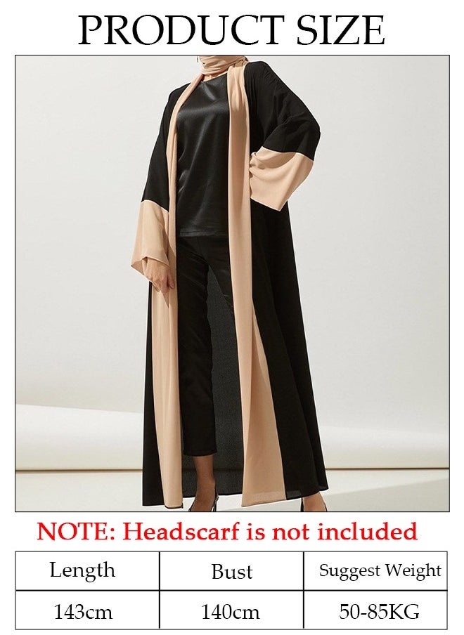 DUNISO - Women's Chiffon Abaya Muslim Prayer Clothes Islamic Maxi Kaftan Elegant Loose Cardigan Islamic Kaftan - Image 1