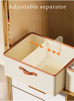 DUNISO 2 Pieces Foldable and Washable Closet Storage Organizer with Carrying Handles Toy Organizer Box Cube Storage Bin for Clothes Leggings Stockings Socks Underwear  - Image 3