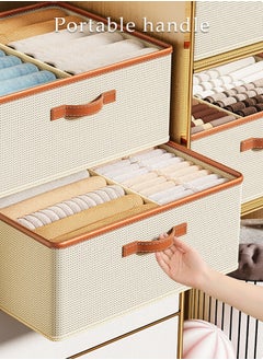 DUNISO 2 Pieces Foldable and Washable Closet Storage Organizer with Carrying Handles Toy Organizer Box Cube Storage Bin for Clothes Leggings Stockings Socks Underwear  - Image 2