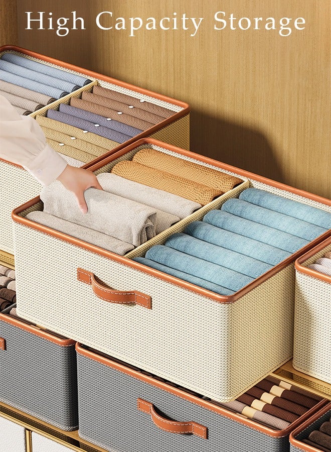 2 Pieces Foldable and Washable Closet Storage Organizer with Carrying Handles Toy Organizer Box Cube Storage Bin for Clothes Leggings Stockings Socks Underwear