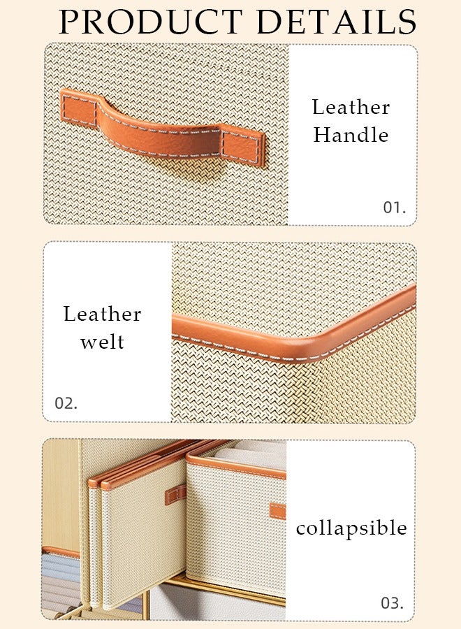 2 Pieces Foldable and Washable Closet Storage Organizer with Carrying Handles Toy Organizer Box Cube Storage Bin for Clothes Leggings Stockings Socks Underwear