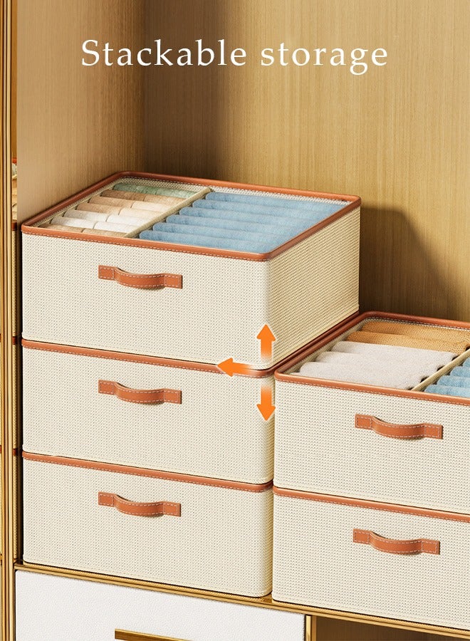 2 Pieces Foldable and Washable Closet Storage Organizer with Carrying Handles Toy Organizer Box Cube Storage Bin for Clothes Leggings Stockings Socks Underwear
