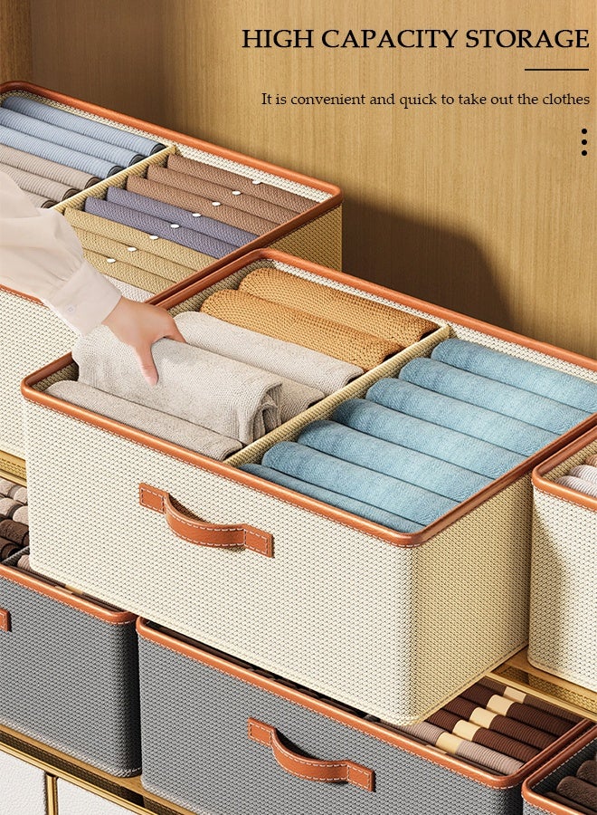 DUNISO 2 Pieces Foldable and Washable Closet Storage Organizer with Carrying Handles Toy Organizer Box Cube Storage Bin for Clothes Leggings Stockings Socks Underwear - Image 2