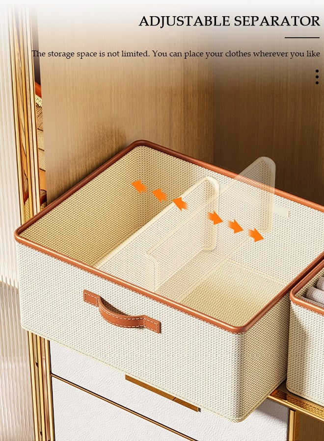 DUNISO 2 Pieces Foldable and Washable Closet Storage Organizer with Carrying Handles Toy Organizer Box Cube Storage Bin for Clothes Leggings Stockings Socks Underwear - Image 5