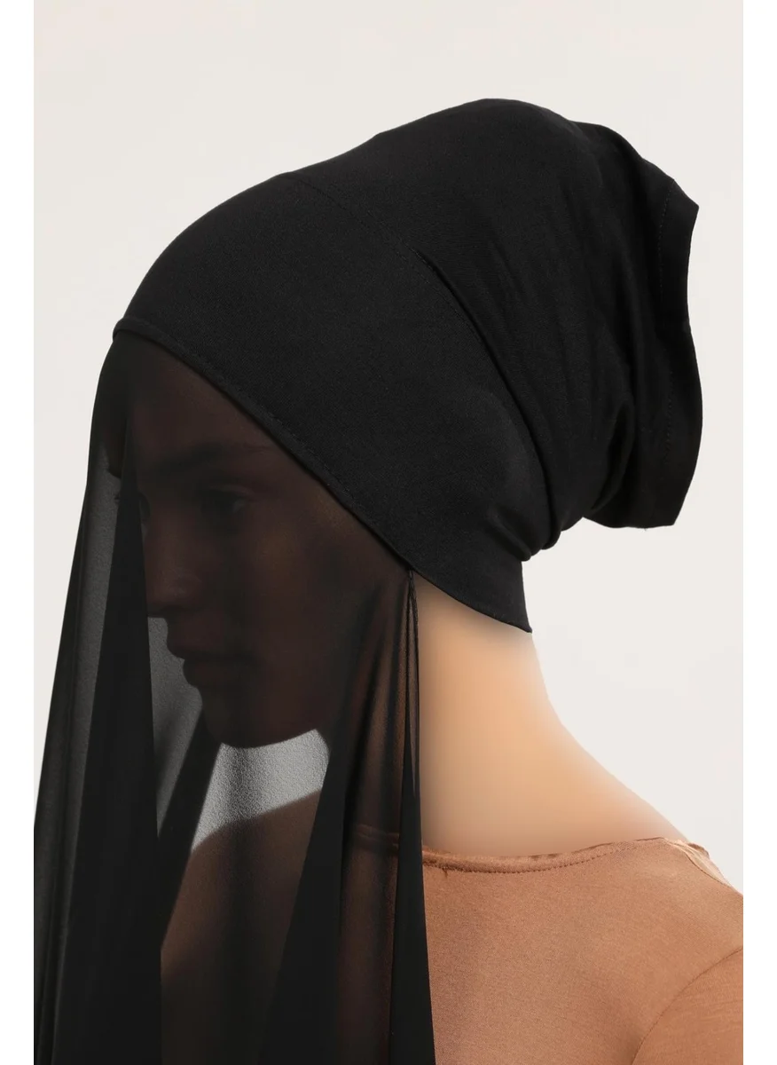 التوبة Ready Practical Luxury Pipe Bonnet Chiffon Shawl