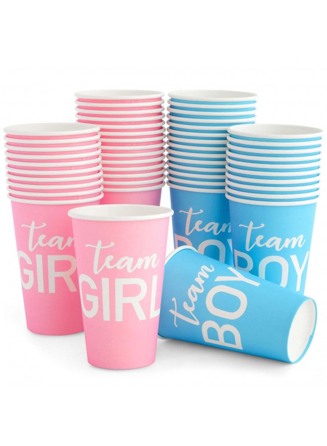 BLUE PANDA Paper Party Cups, Gender Reveal Party Supplies (12 oz, Pink and Blue, 50-Pack) - Image 1