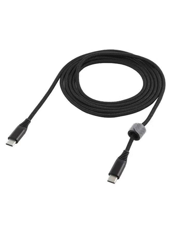 IAF Type C Weave Style Data Sync Charging Cable Black Silver